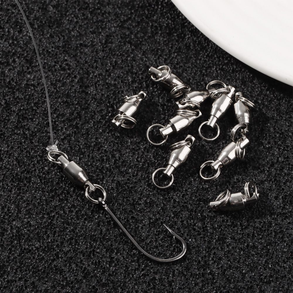 Heavy Duty Barrel Fishing Rolling Swivel Stainless Steel Connector Bearing Solid Ring Tackle Accessories