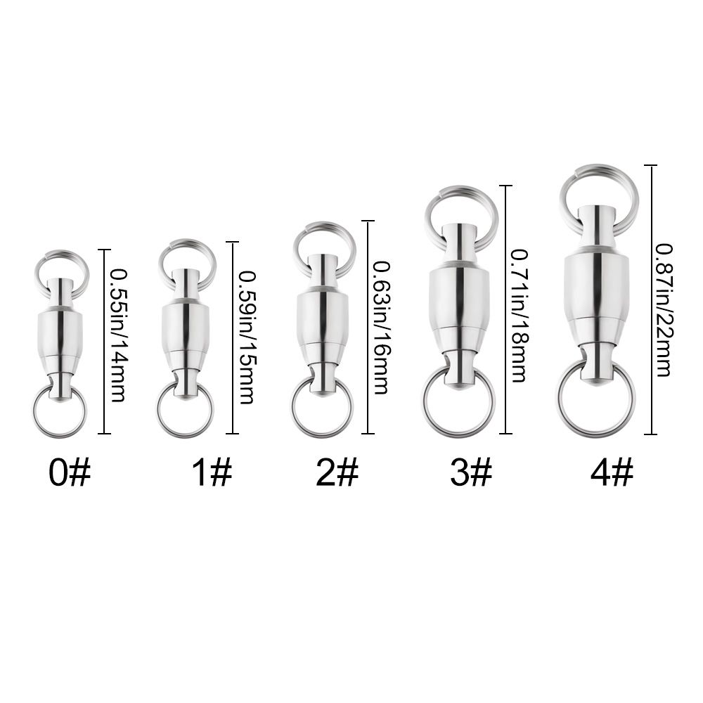 Heavy Duty Barrel Fishing Rolling Swivel Stainless Steel Connector Bearing Solid Ring Tackle Accessories