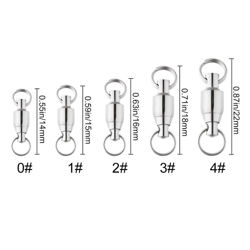 Heavy Duty Barrel Fishing Rolling Swivel Stainless Steel Connector Bearing Solid Ring Tackle Accessories