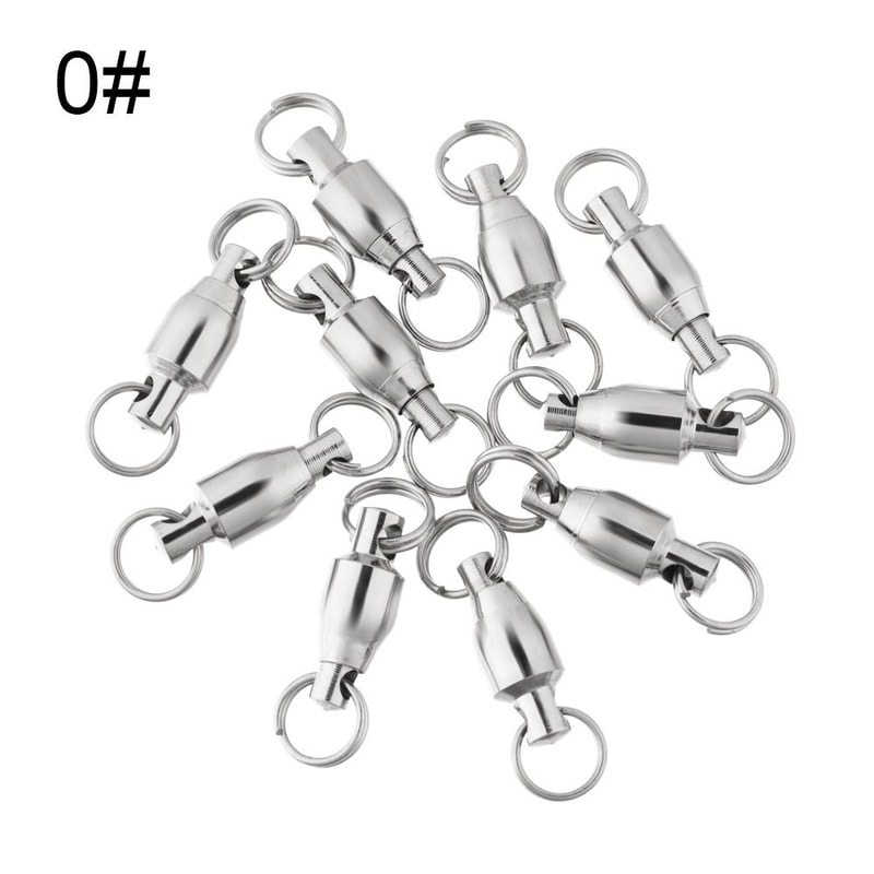 Heavy Duty Barrel Fishing Rolling Swivel Stainless Steel Connector Bearing Solid Ring Tackle Accessories