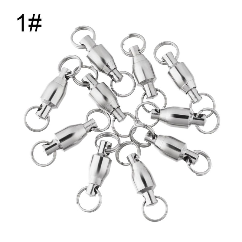 Heavy Duty Barrel Fishing Rolling Swivel Stainless Steel Connector Bearing Solid Ring Tackle Accessories