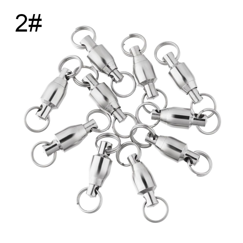 Heavy Duty Barrel Fishing Rolling Swivel Stainless Steel Connector Bearing Solid Ring Tackle Accessories
