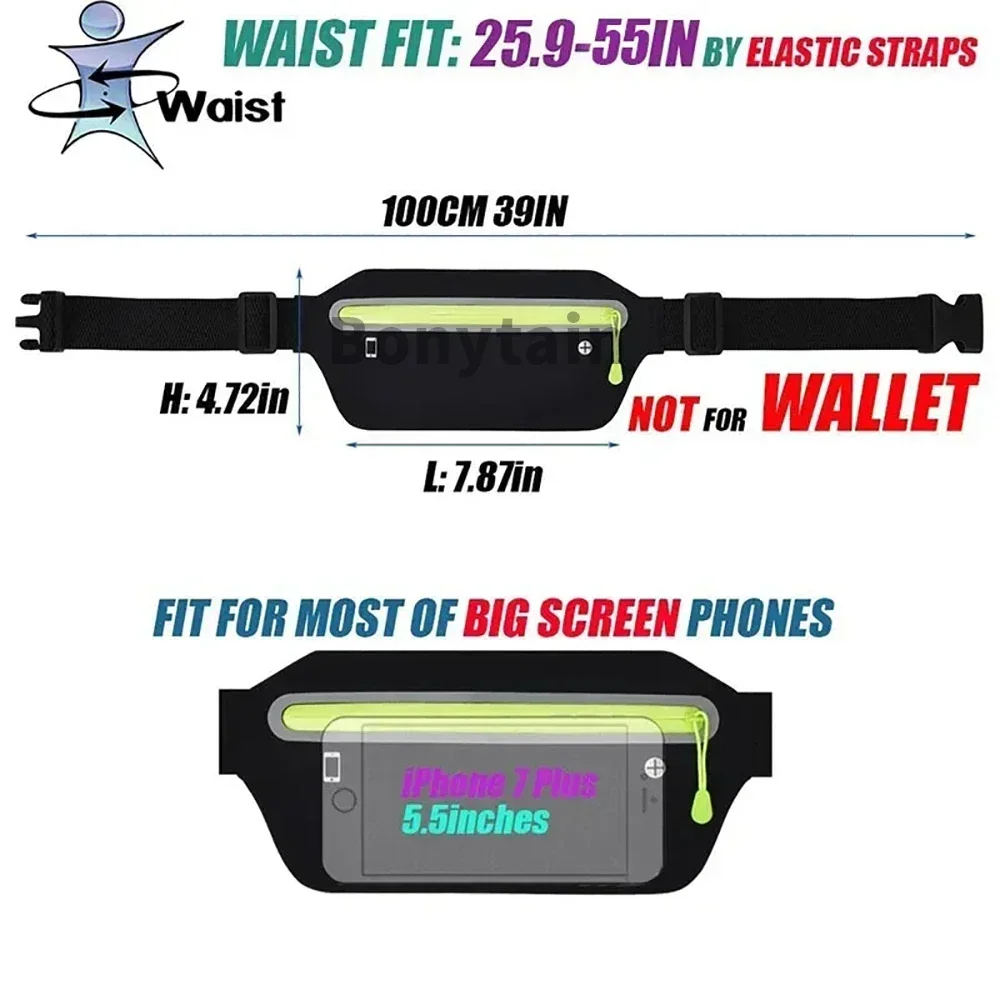 Waterproof Waist Bag for Outdoor Sports, Fitness Running Phone and Coin Purse