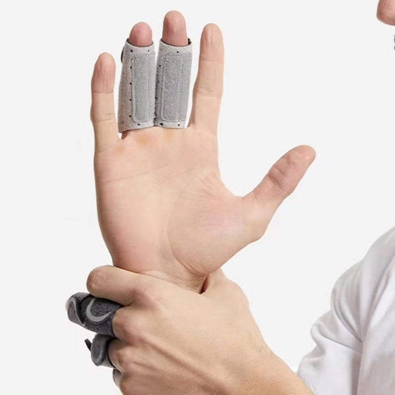 Stretchy Finger Support, Nylon Spring Sports Finger Sleeves, Adjustable Splint Brace, Finger Guard for Sports Safety