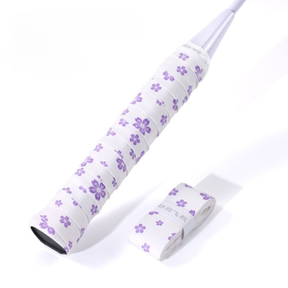 Badminton Racket Grips Wrap, Sweat-Absorbent Sakura Print, Shock-Absorbing & Non-Slip Grip Tape