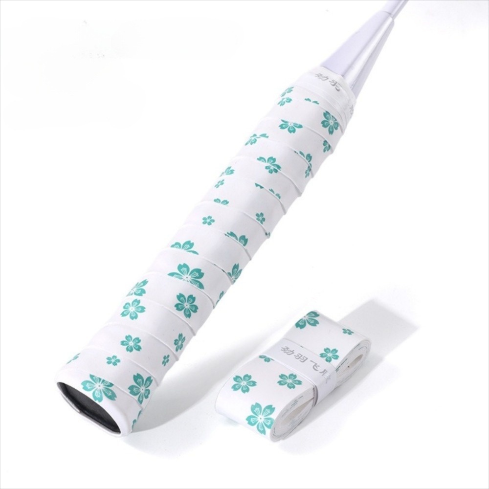 Badminton Racket Grips Wrap, Sweat-Absorbent Sakura Print, Shock-Absorbing & Non-Slip Grip Tape