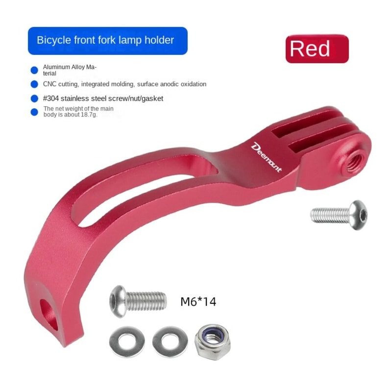 GoPro Camera Stand Aluminum Alloy Bicycle Front Light Holder Black Red Folding Lamp Bracket For Bro 7