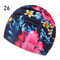 Elastic Nylon Turban, Flowers Printed Swimming Cap, Long Hair Sports Swim Pool Bathing Hat for Men & Women