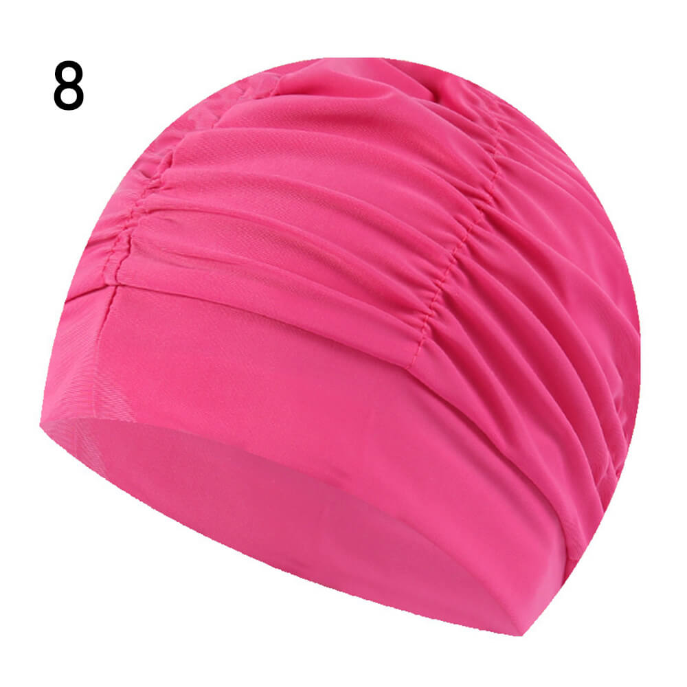 Elastic Nylon Turban, Flowers Printed Swimming Cap, Long Hair Sports Swim Pool Bathing Hat for Men & Women