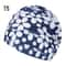 Elastic Nylon Turban, Flowers Printed Swimming Cap, Long Hair Sports Swim Pool Bathing Hat for Men & Women