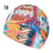 Elastic Nylon Turban, Flowers Printed Swimming Cap, Long Hair Sports Swim Pool Bathing Hat for Men & Women