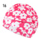 Elastic Nylon Turban, Flowers Printed Swimming Cap, Long Hair Sports Swim Pool Bathing Hat for Men & Women