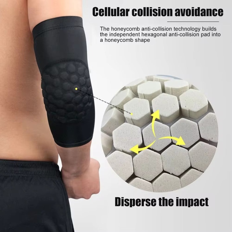 Breathable Elbow Pads for Cycling, Running, Basketball, EVA Sponge Arm Guard, Unisex Elastic Sleeve