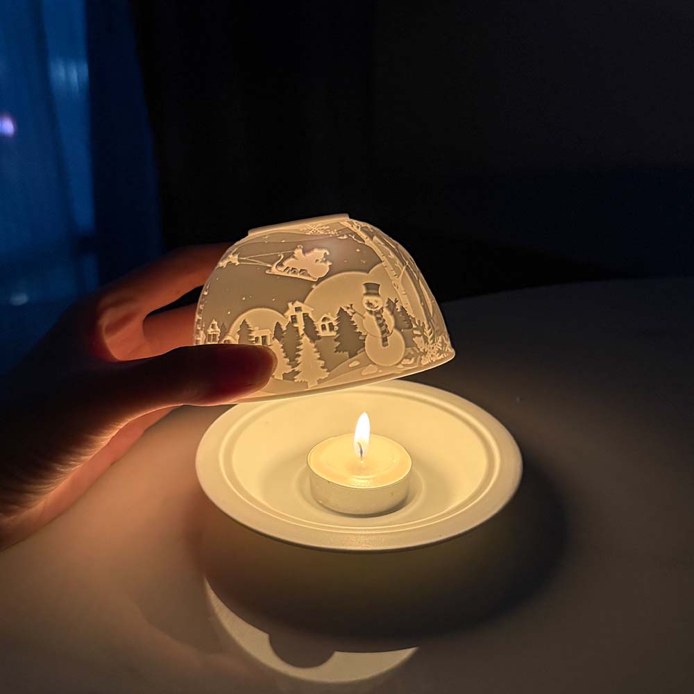 Vintage Snowman and Deer Christmas Candle Holder, Tea Light Table Top Centerpieces for Weddings, Party Gift Decor