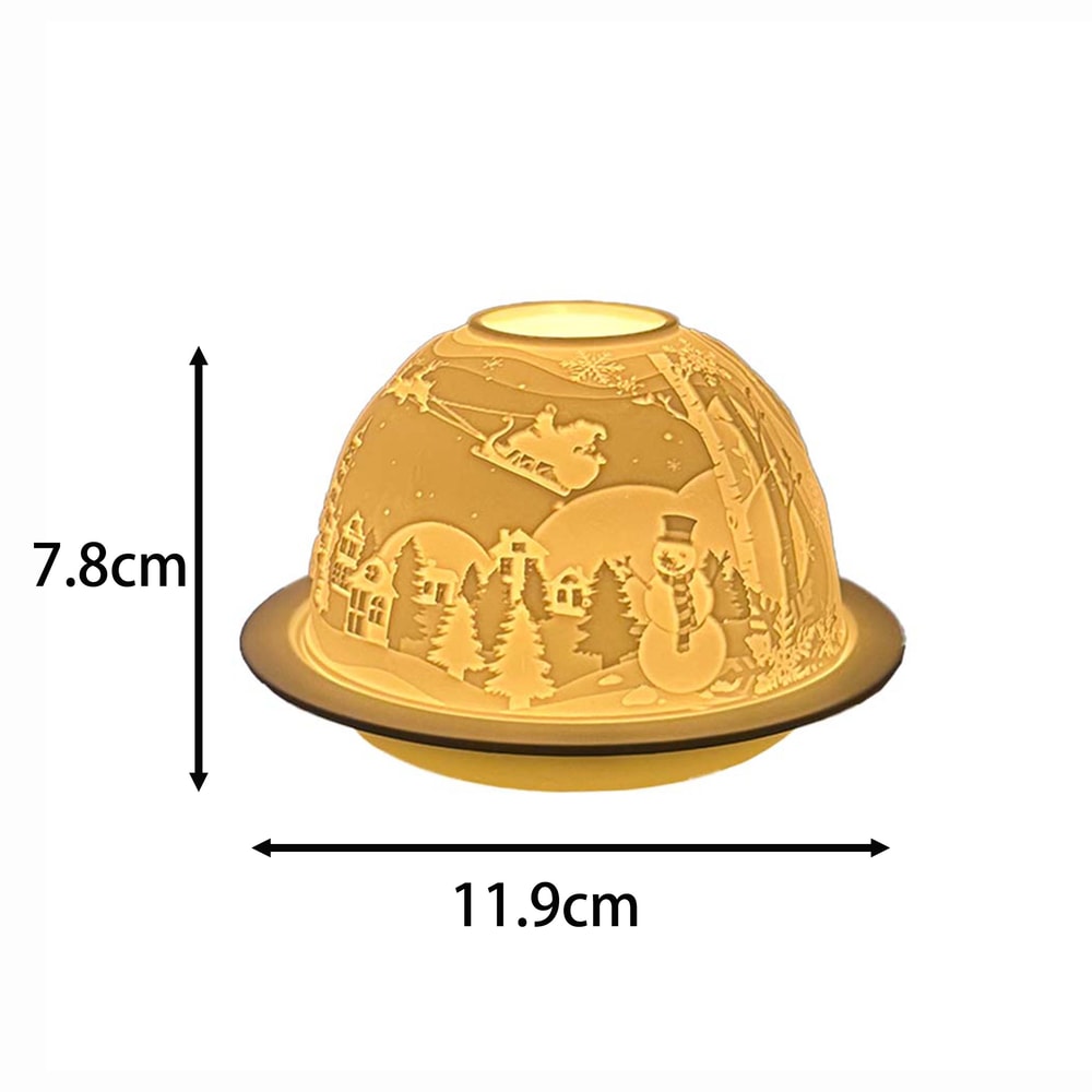 Vintage Snowman and Deer Christmas Candle Holder, Tea Light Table Top Centerpieces for Weddings, Party Gift Decor