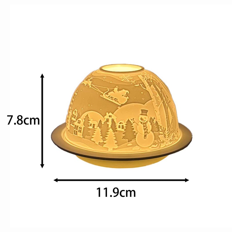 Vintage Snowman and Deer Christmas Candle Holder, Tea Light Table Top Centerpieces for Weddings, Party Gift Decor