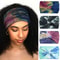 Women Vintage Turban Headwrap, Fashion Tie Dye Wide Knotted Headbands, Elastic Bandanas, Girls Yoga Hair Bands