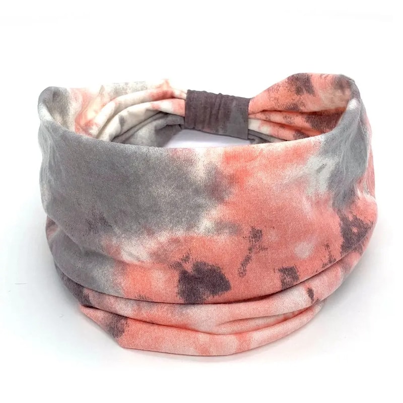 Women Vintage Turban Headwrap, Fashion Tie Dye Wide Knotted Headbands, Elastic Bandanas, Girls Yoga Hair Bands