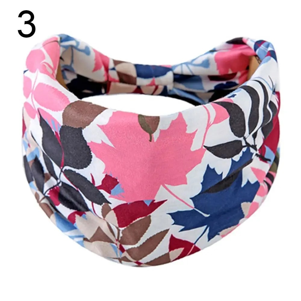 Women Vintage Turban Headwrap, Fashion Tie Dye Wide Knotted Headbands, Elastic Bandanas, Girls Yoga Hair Bands