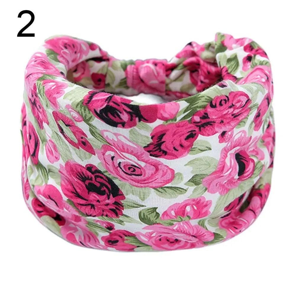 Women Vintage Turban Headwrap, Fashion Tie Dye Wide Knotted Headbands, Elastic Bandanas, Girls Yoga Hair Bands