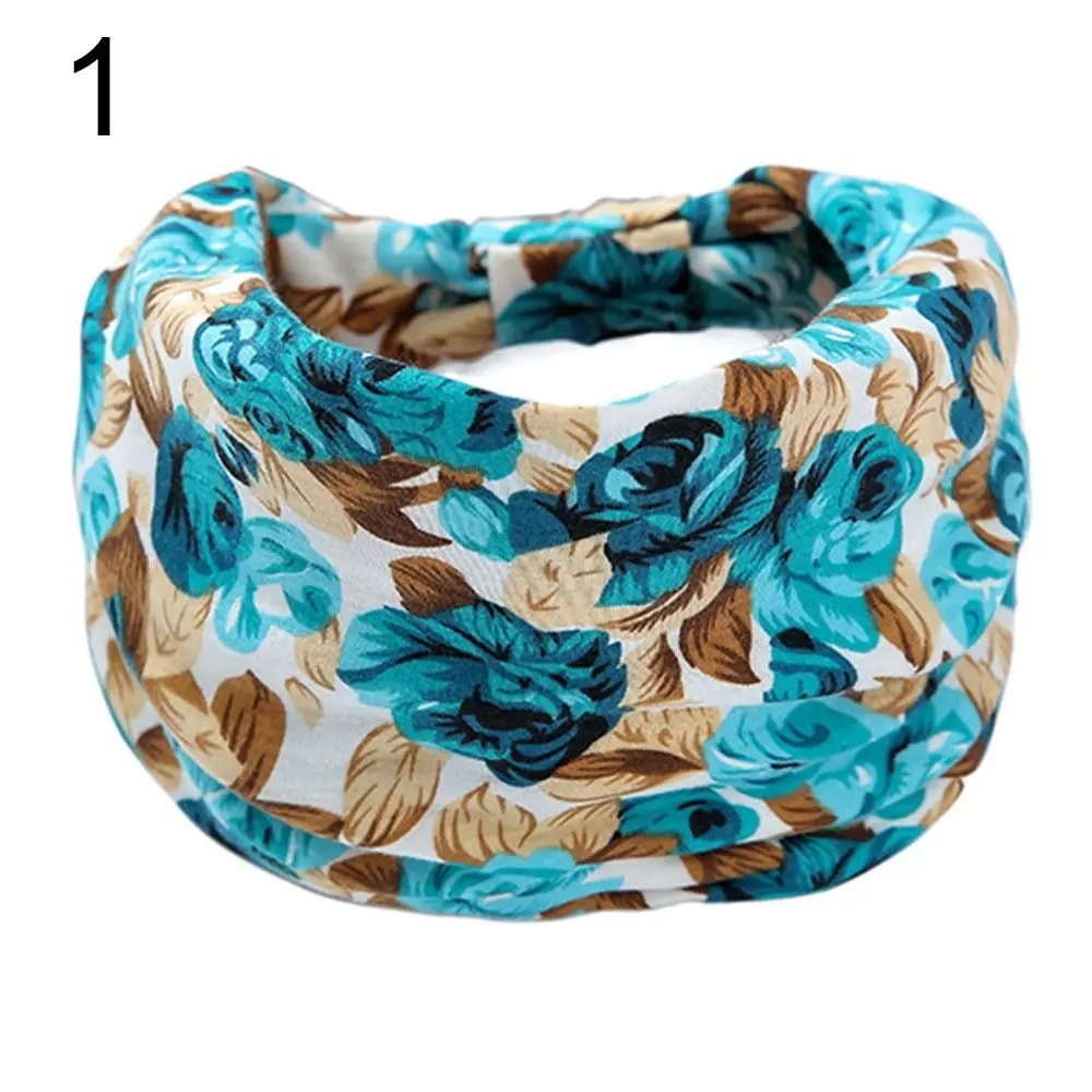 Women Vintage Turban Headwrap, Fashion Tie Dye Wide Knotted Headbands, Elastic Bandanas, Girls Yoga Hair Bands