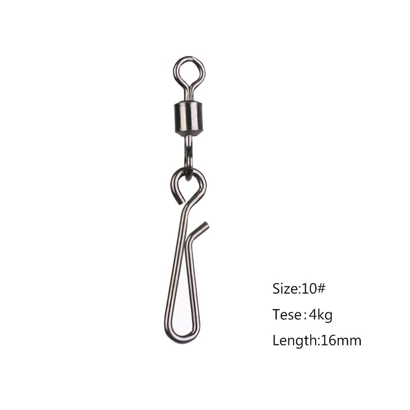 Heavy Duty Fishing Tackle Durable Stainless Steel Solid Ring Ball Bearing Barrel Snap Connector Rol 7