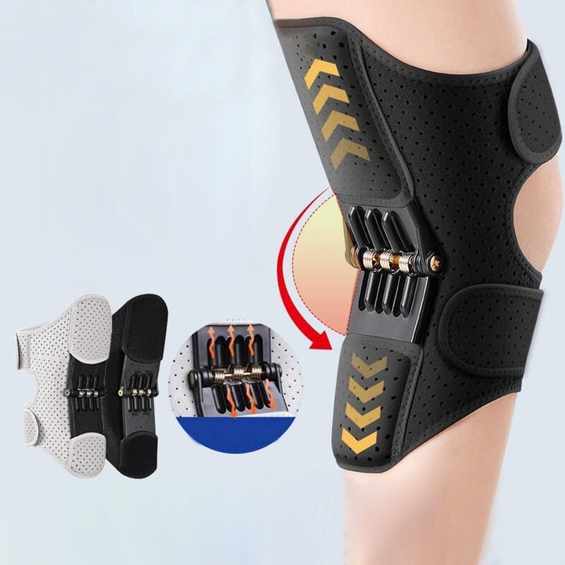 Breathable Adjustable Knee Protection Booster, Powerful Rebound Springs Knee Assistive Device, Non-Slip Brace Joint