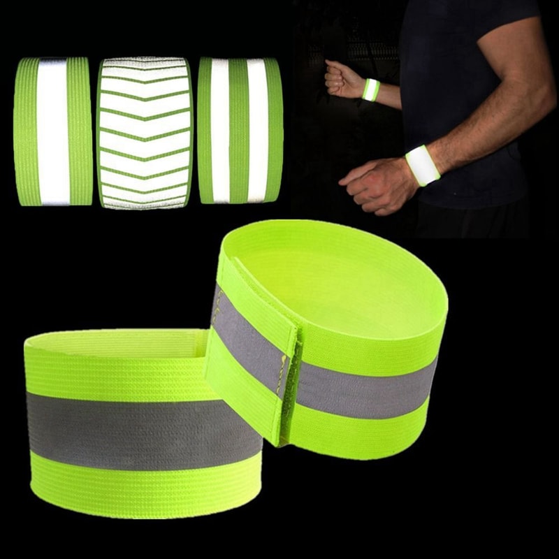 Elasticated Reflective Band Wristband For Hand Ankle Leg Night Safety Alert Cycling And Sports Warn 1