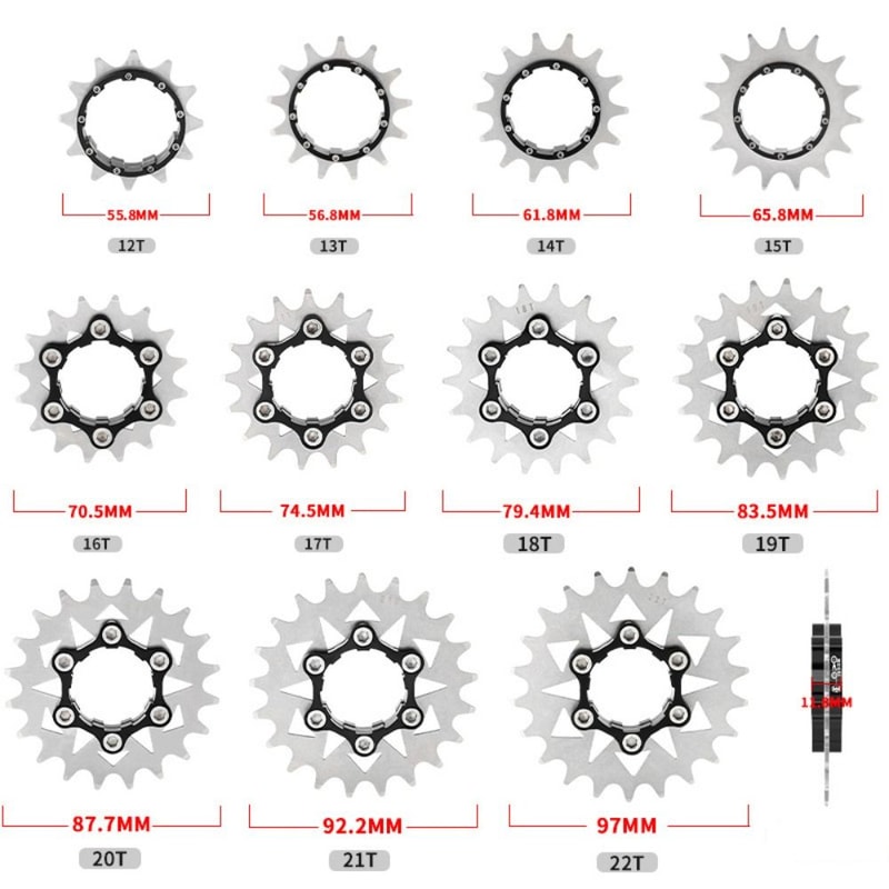 High-Quality Aluminum Alloy Single Speed Conversion Kit with Freewheel Bike Sprocket in Black, Red, Gold, and Silver
