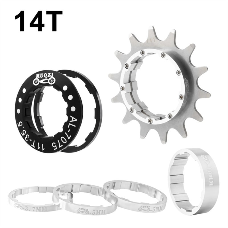 High-Quality Aluminum Alloy Single Speed Conversion Kit with Freewheel Bike Sprocket in Black, Red, Gold, and Silver