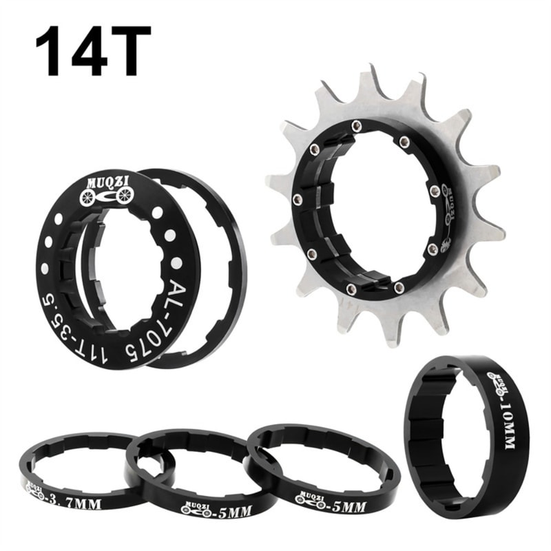 High-Quality Aluminum Alloy Single Speed Conversion Kit with Freewheel Bike Sprocket in Black, Red, Gold, and Silver