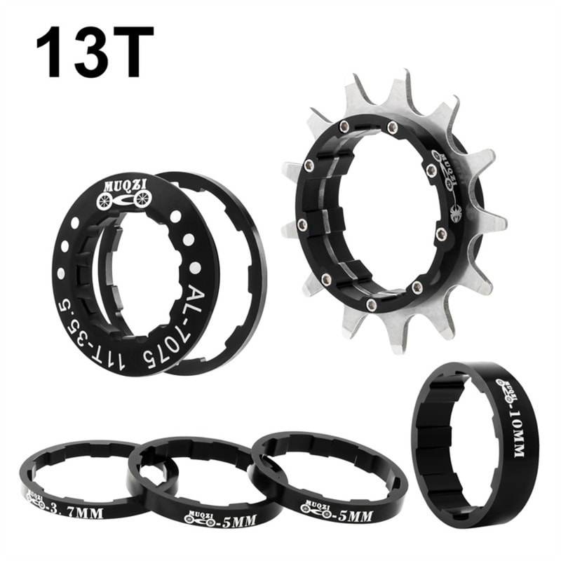 High-Quality Aluminum Alloy Single Speed Conversion Kit with Freewheel Bike Sprocket in Black, Red, Gold, and Silver