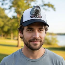 novelty fishing hat breathable, fish animal trucker hat mesh one size adjustable fit baseball cap for men women