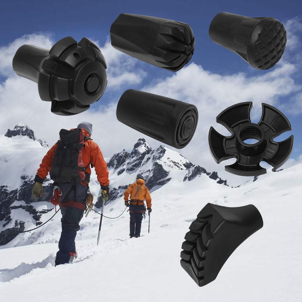 Telescopic Alpenstock Walking Stick Replacement Tips, Trek Pole Protectors