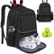 Durable Zipper Closure Tennis Backpack, Large Capacity, Reversible Tennis Racket Bag with Shoe Pocket