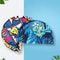Elastic Nylon Turban Swimming Cap Flowers Printed Long Hair Cap Men Women Pool Bathing Hat Sports A 3
