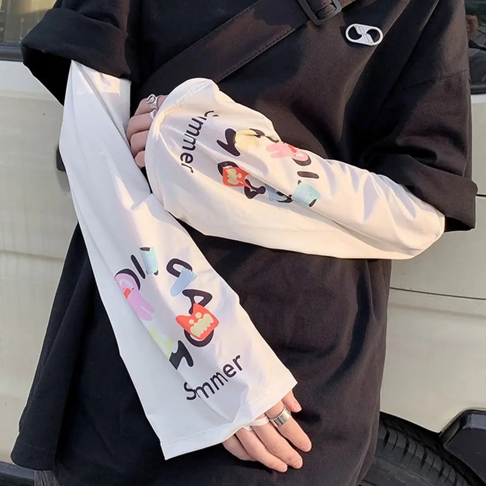 Outdoor Driving Arm Cover Fashion Gauze Sun Protection Sleeves AntiSunburn Womens Loose Arm Protect 2