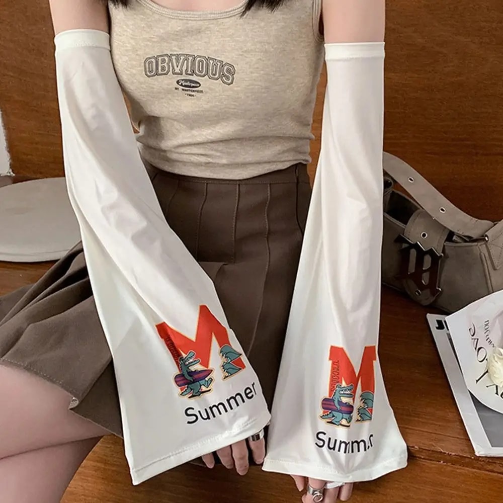 Outdoor Driving Arm Cover Fashion Gauze Sun Protection Sleeves AntiSunburn Womens Loose Arm Protect 4
