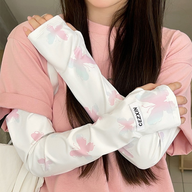 Outdoor Driving Arm Cover Fashion Gauze Sun Protection Sleeves AntiSunburn Womens Loose Arm Protect 8