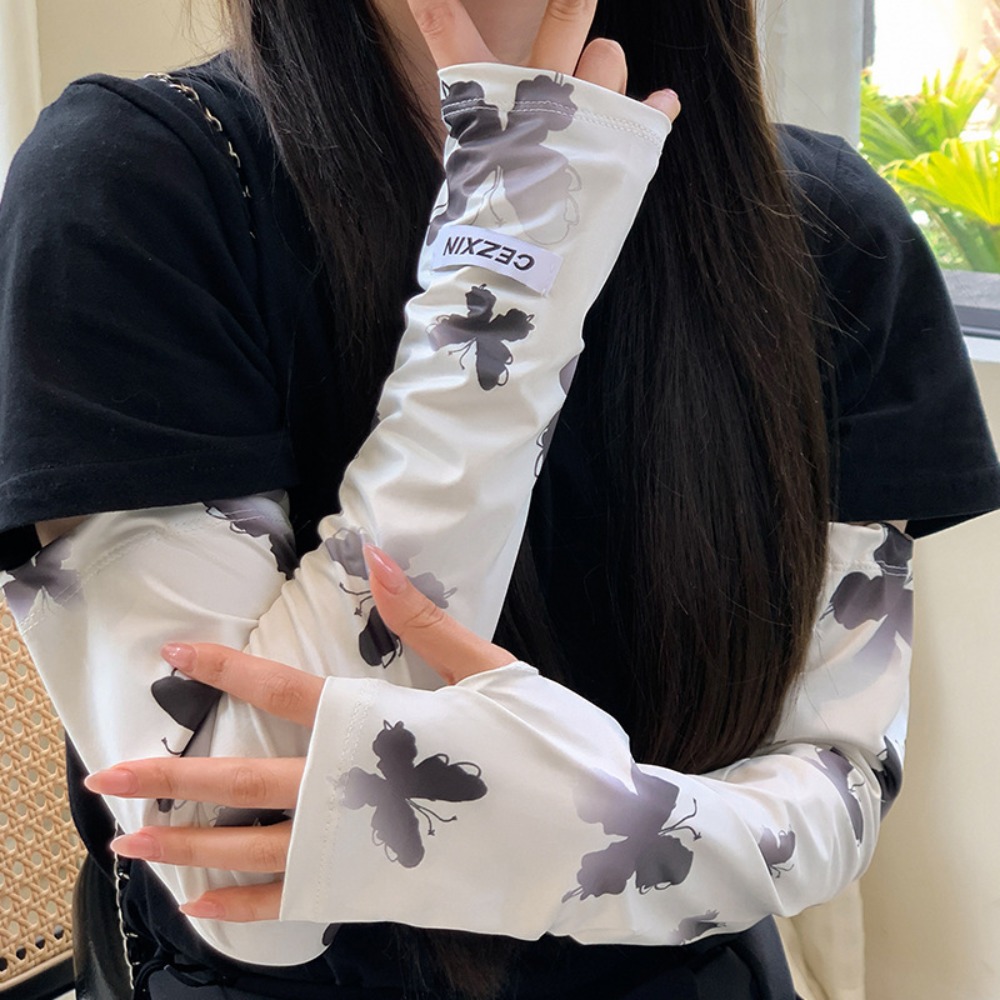 Outdoor Driving Arm Cover Fashion Gauze Sun Protection Sleeves AntiSunburn Womens Loose Arm Protect 15