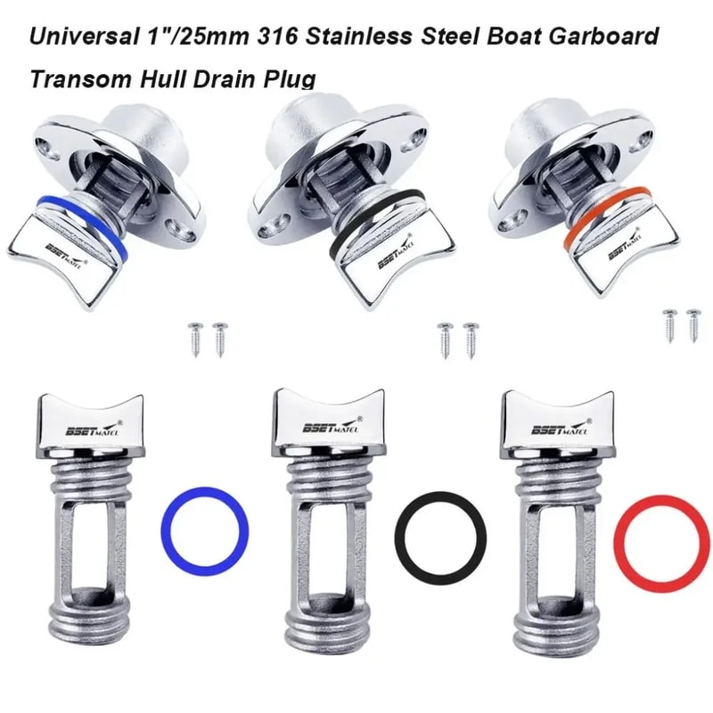 Boat Garboard Transom Hull Bung Hole Drainage Plug Stainless Steel Drain Plug Socket For Kayak Cano 1