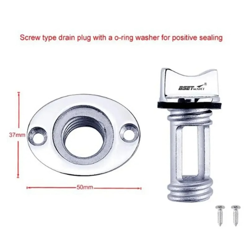 Boat Garboard Transom Hull Bung Hole Drainage Plug Stainless Steel Drain Plug Socket For Kayak Cano 3