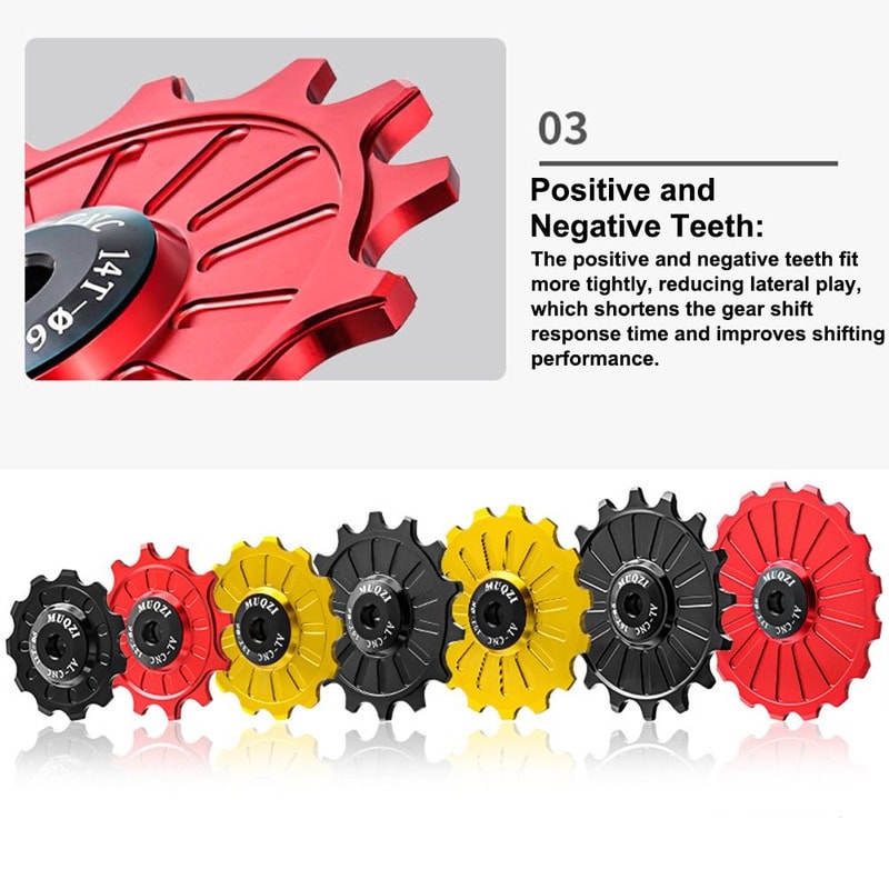 Aluminum Alloy Speed Bike Rear Derailleur Pulley, Roller Idler Bearing for Performance Cycling