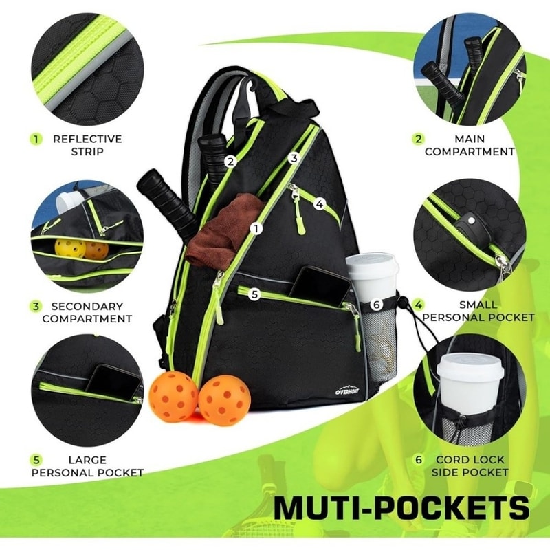 Large Capacity Pickleball Backpack Adjustable Waterproof Bag For Pickleball Rackets Men And Women 3