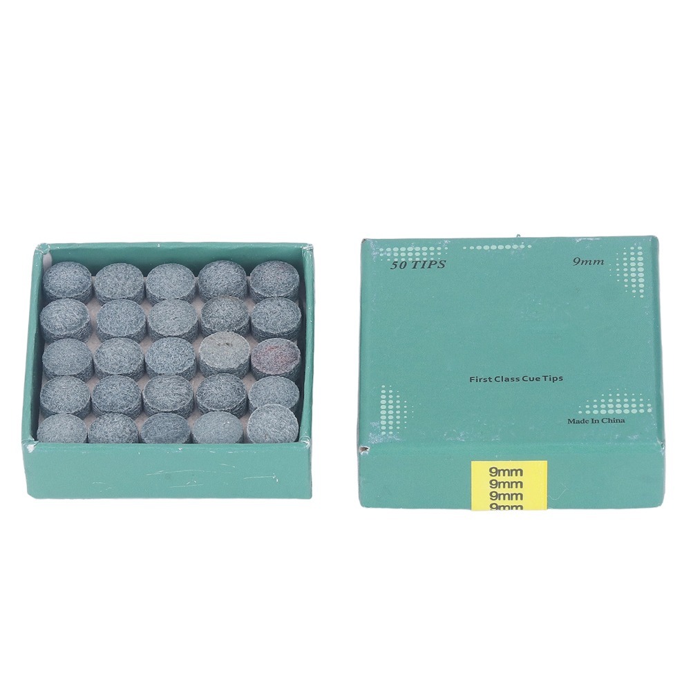Replacement Pool Cues, Leather Billiard Pool Cue Tips Storage Box, Glue-on Snooker Cue Tips, Multiple Sizes