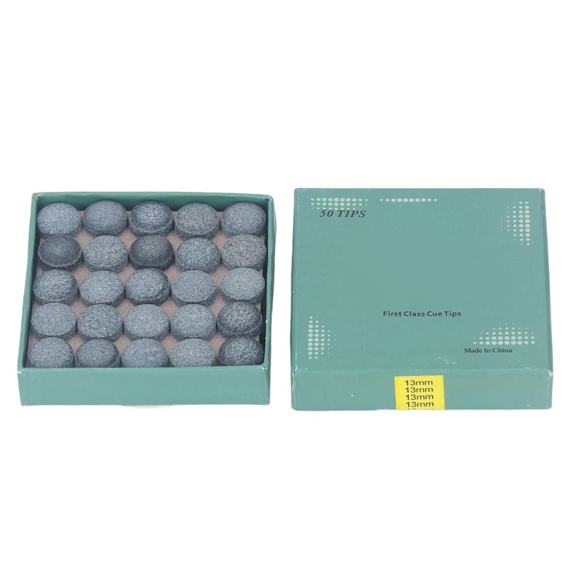 Replacement Pool Cues, Leather Billiard Pool Cue Tips Storage Box, Glue-on Snooker Cue Tips, Multiple Sizes