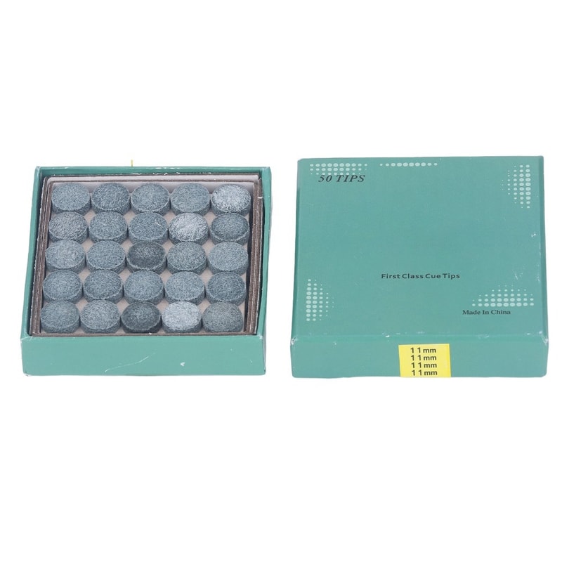 Replacement Pool Cues, Leather Billiard Pool Cue Tips Storage Box, Glue-on Snooker Cue Tips, Multiple Sizes