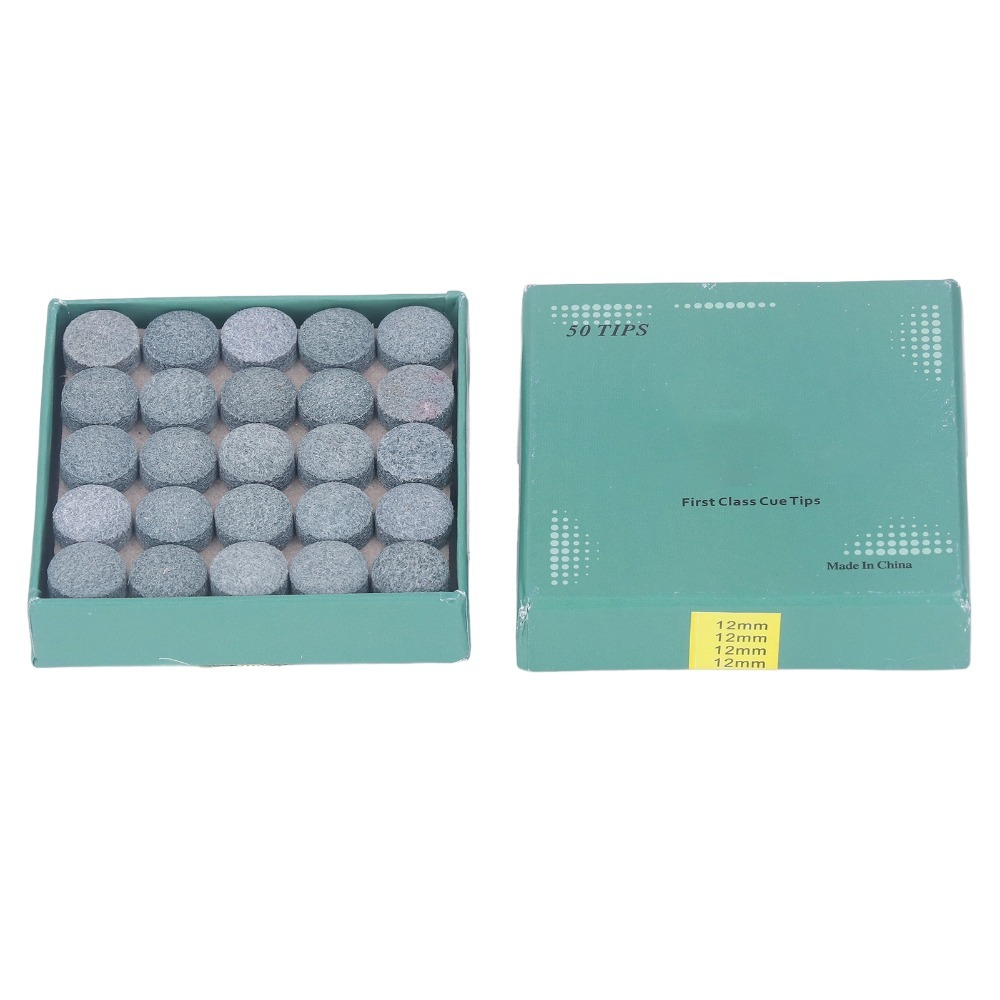 Replacement Pool Cues, Leather Billiard Pool Cue Tips Storage Box, Glue-on Snooker Cue Tips, Multiple Sizes