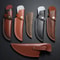 Leather Knife Sheath With Waist Belt Buckle, Pocket Multi-function Tool Knife Protective Cover, Flashlight Case for Outd