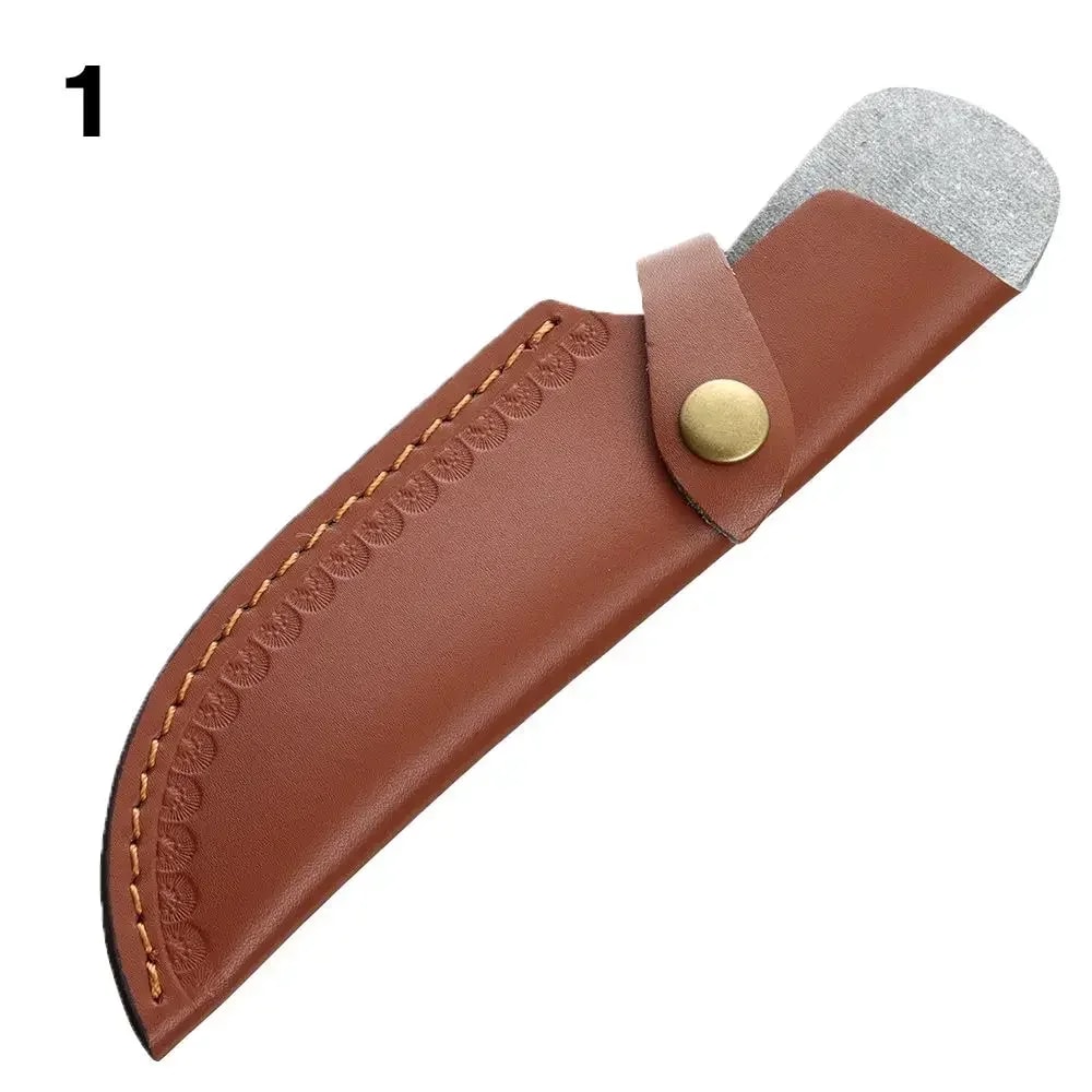 Leather Knife Sheath With Waist Belt Buckle, Pocket Multi-function Tool Knife Protective Cover, Flashlight Case for Outd